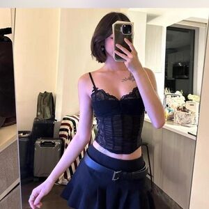 I.AM.GIA Black Lace Corset Tank